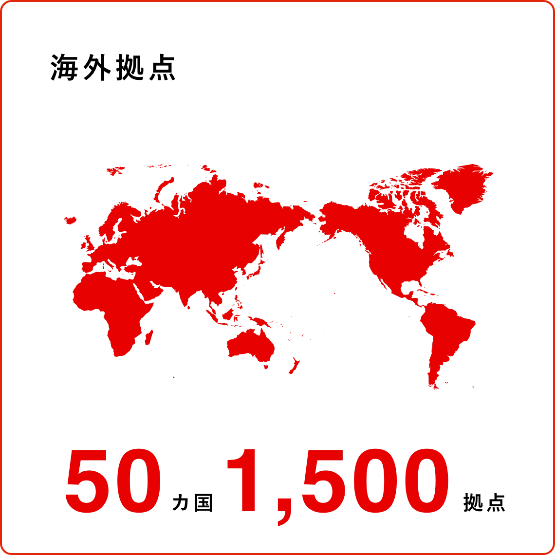 海外拠点：50カ国 1,500拠点