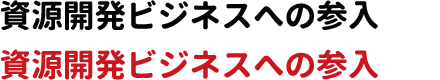 資源開発ビジネスへの参入